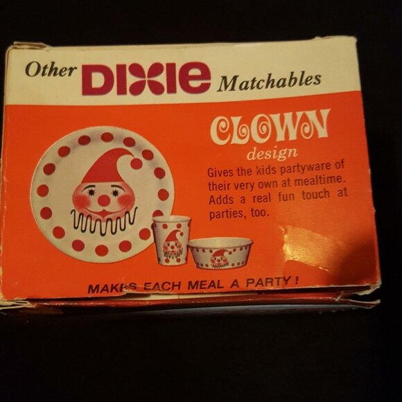 Vintage 70s Dixie Clown Dishes Ice Cream Cup Matchables 12 Count 7 Ounce - Picture 7 of 7